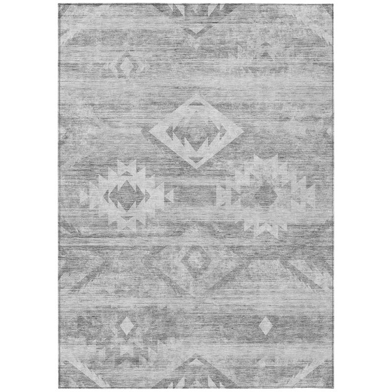 Machine Washable Indoor/ Outdoor Chantille Boho Tribal Rug