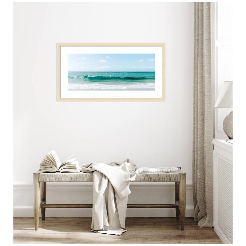 Kate and Laurel Framed Art Beach Ocean Day over Blue Clear Waters by Alicia Abla