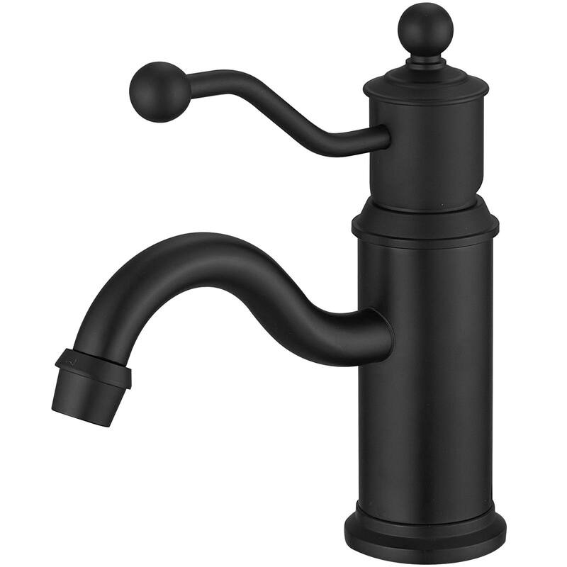 Classic Style Single Handle Bathroom Faucet - Black