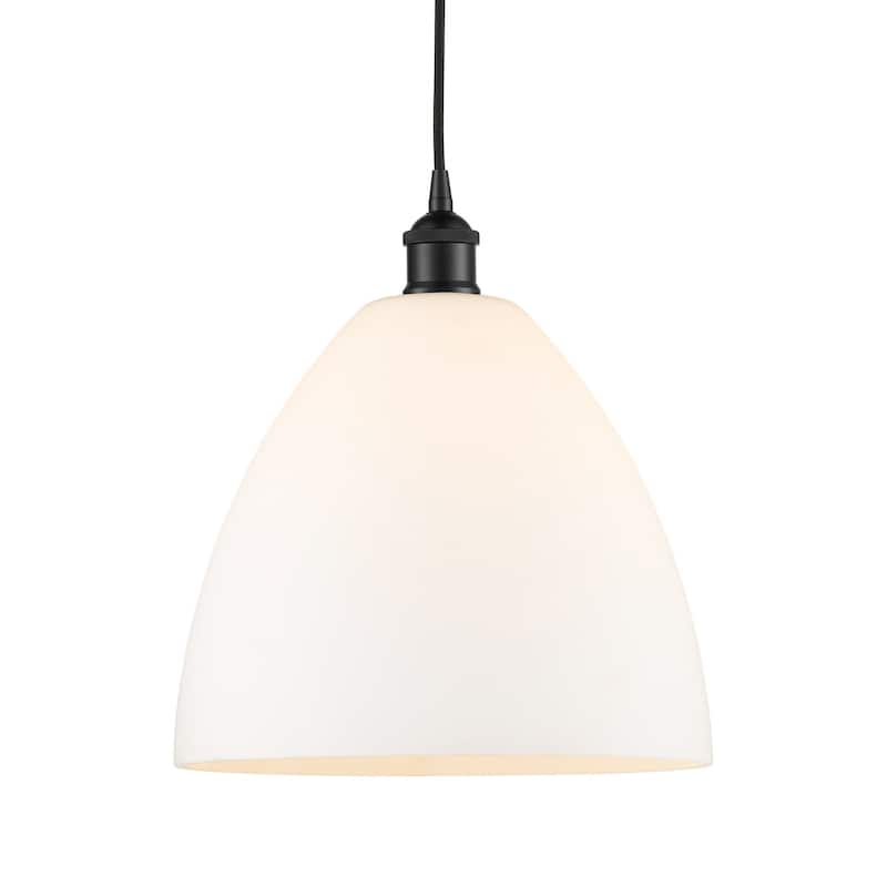 Innovations Lighting 616-1P-14-12 Edison Dome Pendant Edison Dome 12" - Matte Black / Matte White