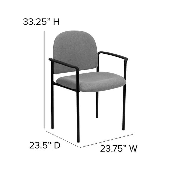 dimension image slide 0 of 4, Comfort Stackable Steel Side Reception Chair with Arms