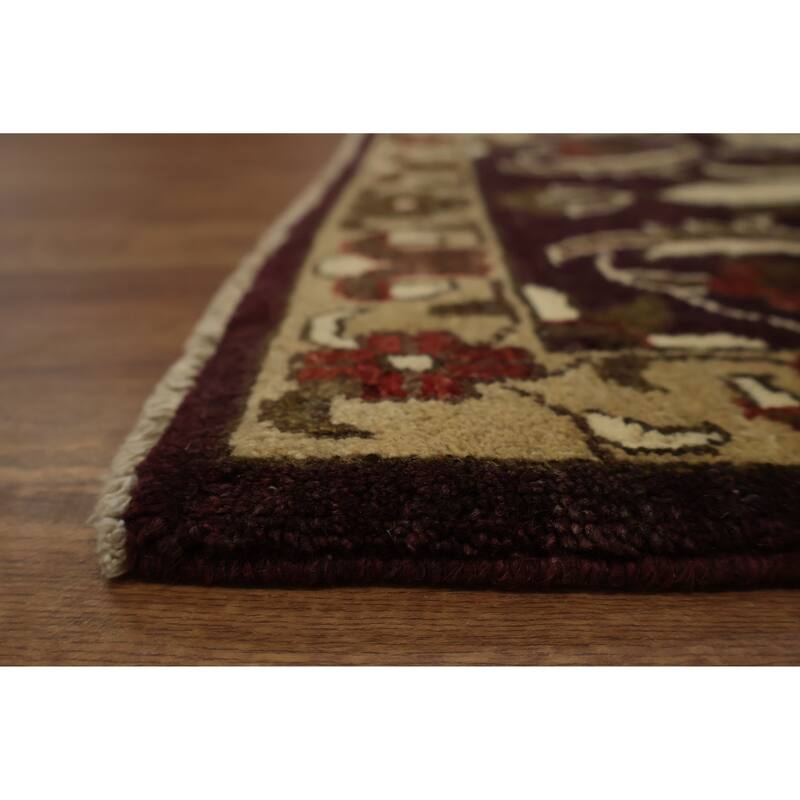 Hand Knotted Oriental 100% Wool Carpet Traditional All-Over Brown Peshawar Area Rug - 3' 1'' X 2' 0''