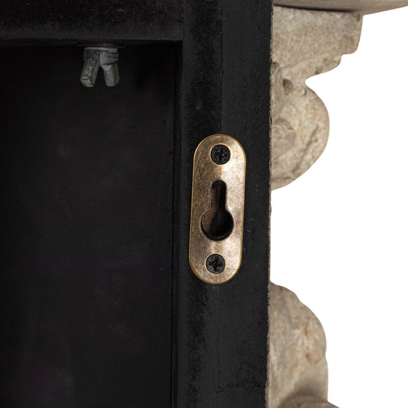 Ornate Decorative Fireplace Mantel, Distressed Black