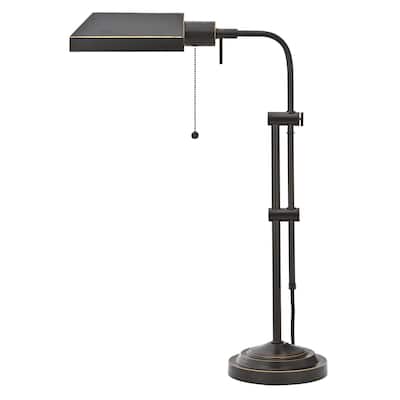 HomeRoots 26" Bronze Metal Adjustable Table Lamp With Bronze Rectangular Shade - 7