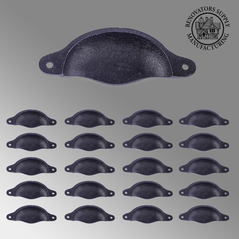 Black Cabinet Cup Bin Pull Wrought Iron 4.5 W x 1.5 H Pack of 20