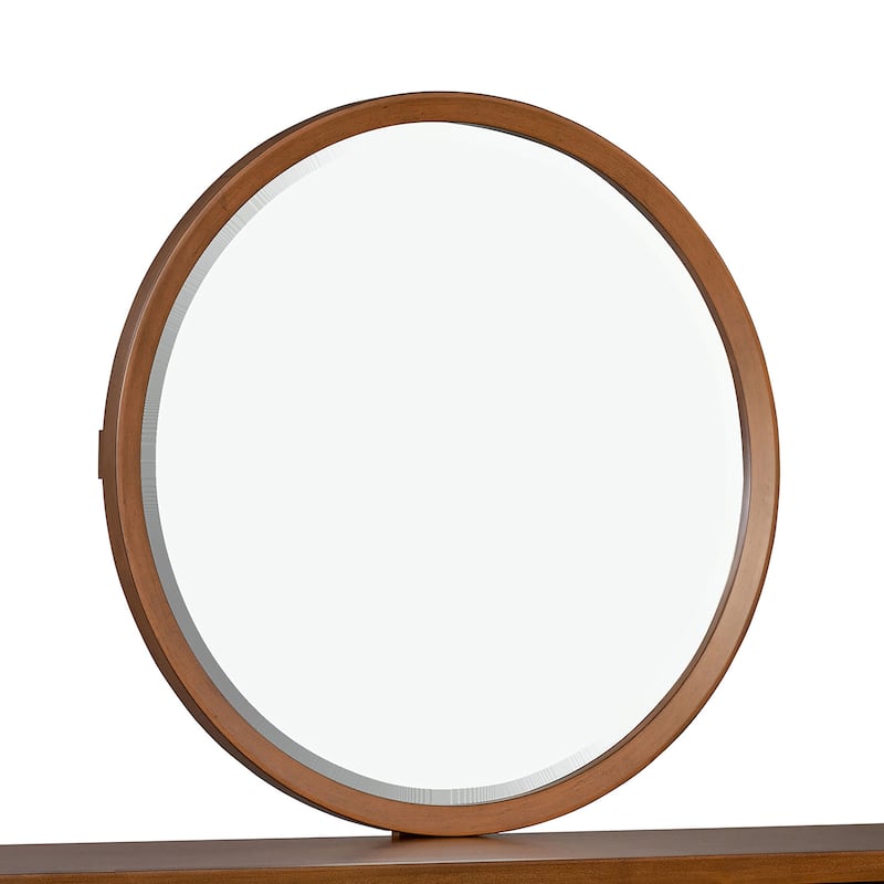 Furniture of America Forma Mid-Century Modern 6-Piece Walnut Solid Wood Platform Bedroom Set