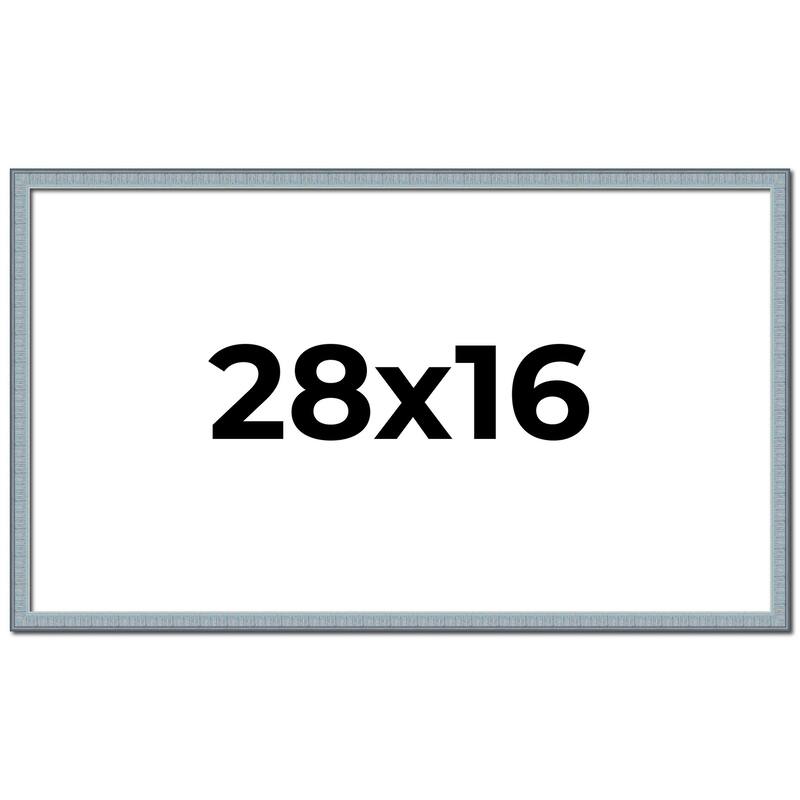 28x16 Frame Rustic Sky Blue Solid Wood Picture Frame | 0.75 Inch