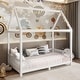 preview thumbnail 4 of 12, Wood House Bed with Guardrail and LED