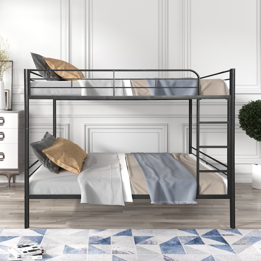 Space-Saving Convertible Twin Over Twin Bunk Bed with Detachable Design