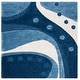 preview thumbnail 36 of 43, SAFAVIEH Florida Shag Riet Abstract 1.2-inch Thick Rug 6'7" Square - Dark Blue/Ivory - Square