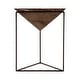 preview thumbnail 3 of 5, Addis 16.5 in. W Triangular Marble and Iron Pyramid Side Table