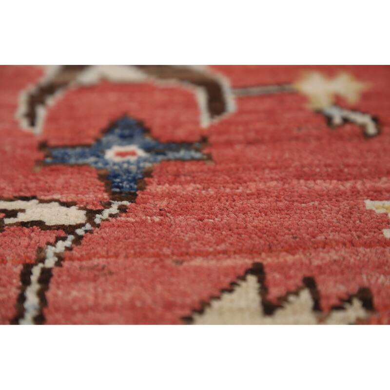 Oriental Heriz Serapi Rug Hand-Knotted Orange Wool Carpet - 8'0"x 10'6"