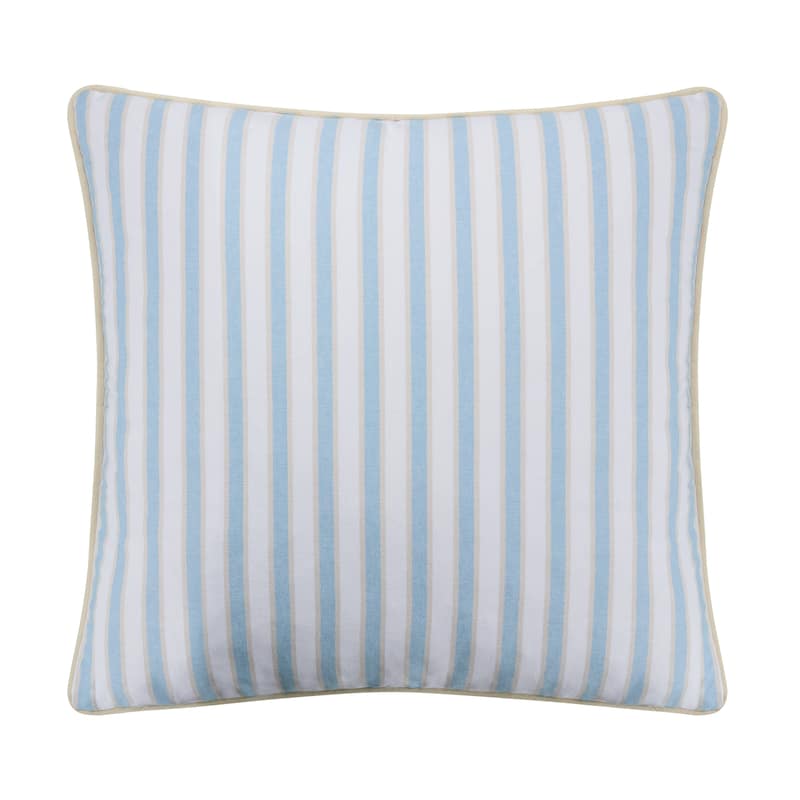 Southern Tide Chambray Stripe Square Blue Decorative Pillow - Decorative Square Pillow - Blue
