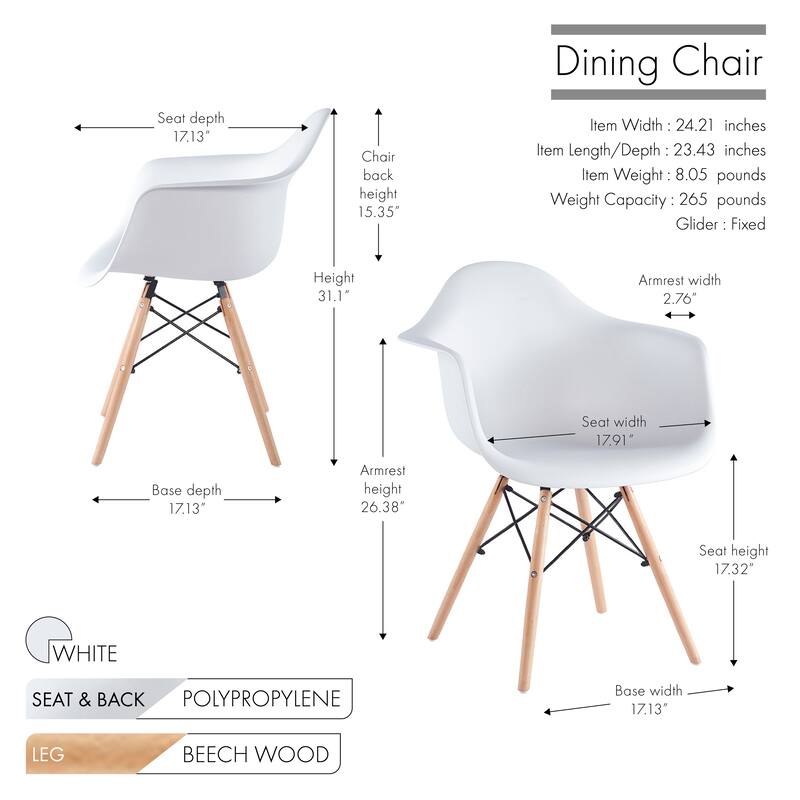 Porthos Home Jacqueline Mid-Century Dining Chair