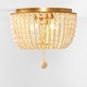 preview thumbnail 3 of 8, SAFAVIEH Lighting Fidelma Boho Beaded 2-light LED Flush Mount - 13" W x 13" D x 12" H