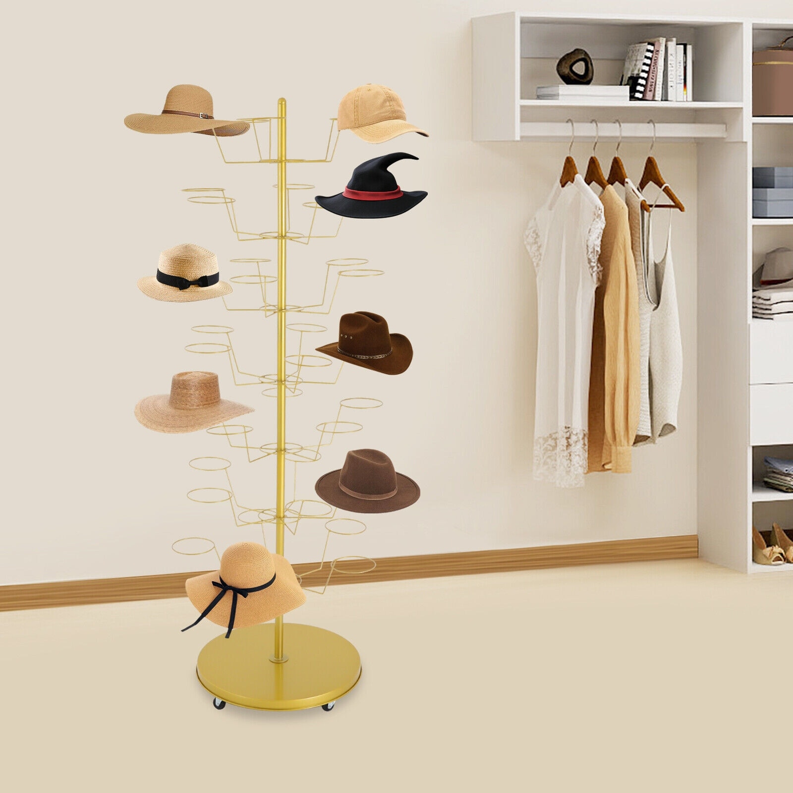 Free Standing Country Hat Rack Metal Gold Freestanding Hat Rack