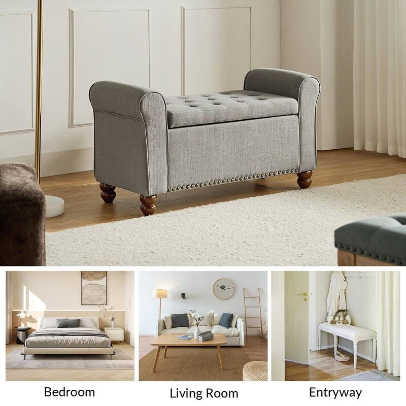 Silvia Upholstered Bench with Storage Space