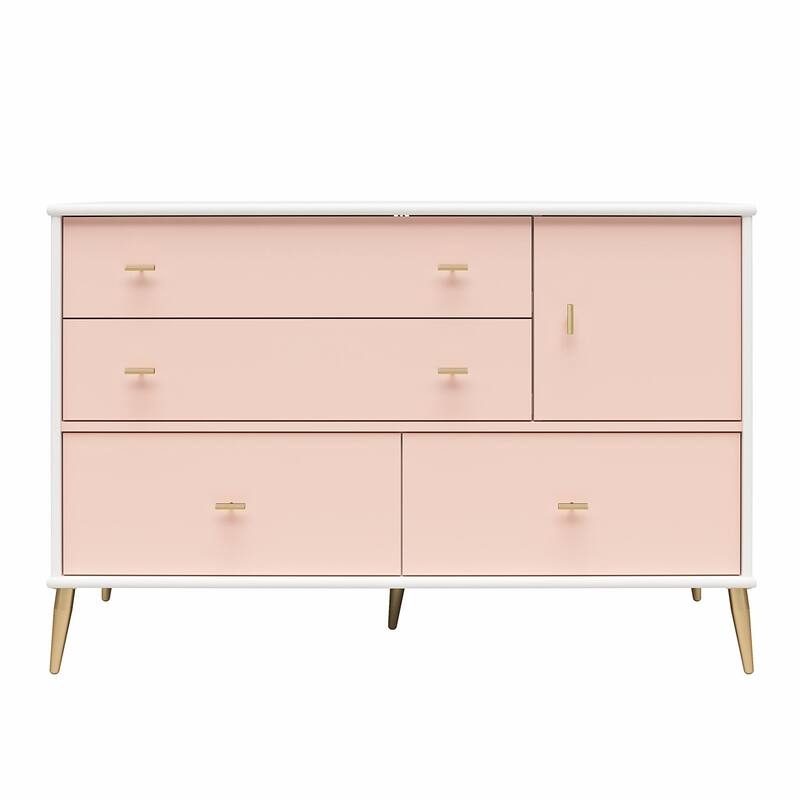 Little Seeds Valentina Asymmetrical 4 Drawer / 1 Door Convertible Dresser