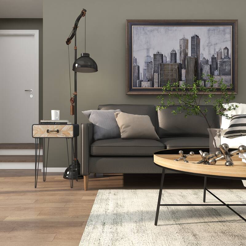 Black Metal Modern Accent Table - 12"W x 17"L x 26"H
