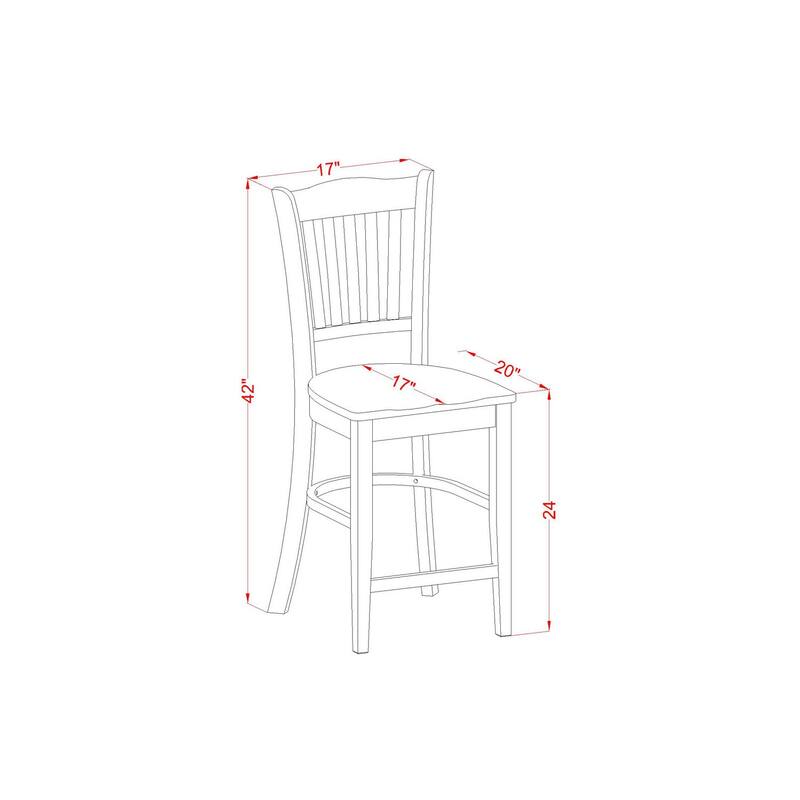 HomeStock 3-Pc Buttermilk and Cherry Solid Wood Top - Dining Room Set - Seats 4