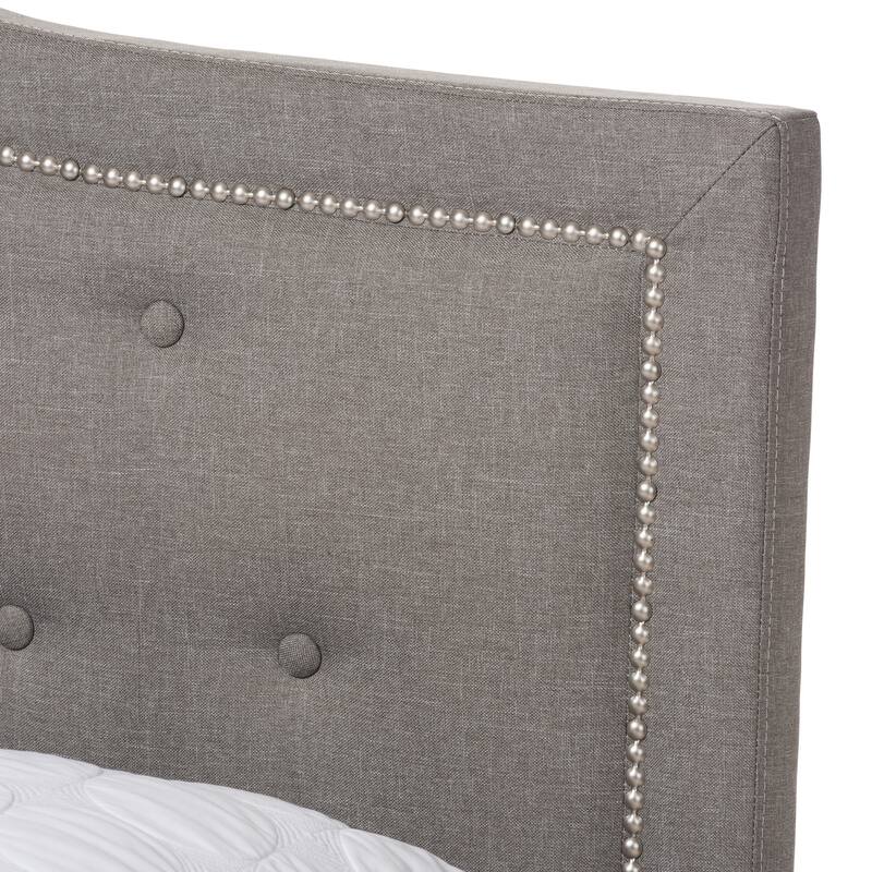 King Size Bed Fabric Upholstered Grey Bedroom Furniture Modern Design