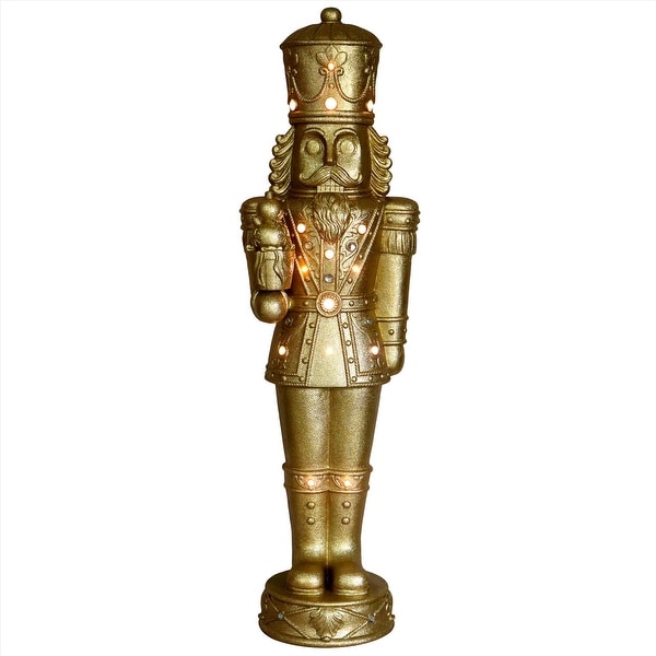 Fraser Hill Farm 4-Ft. Metallic Gold Nutcracker Statue with