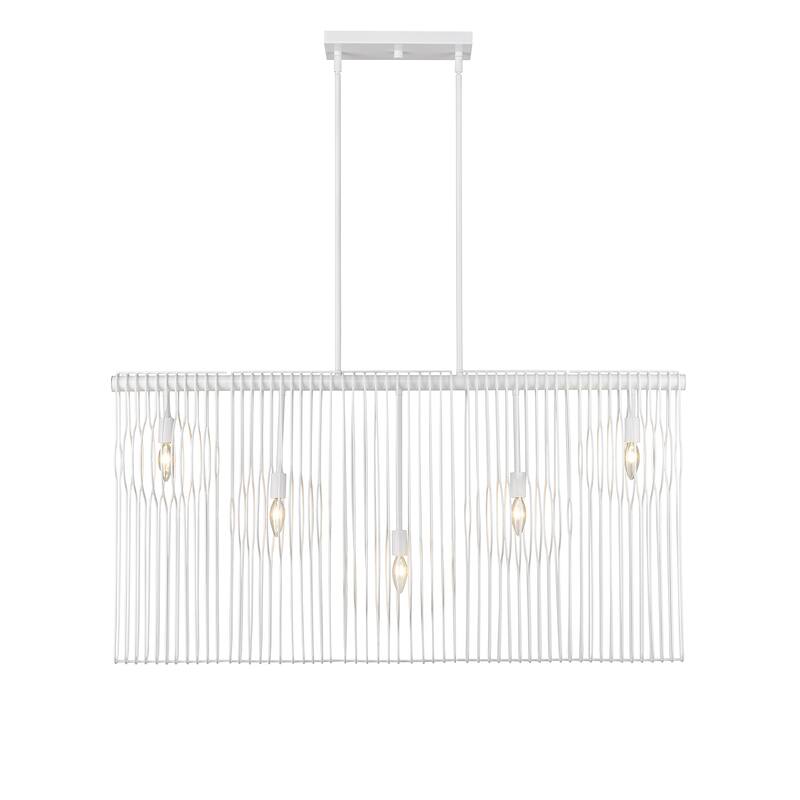 Contour 5 Light White Linear Chandelier