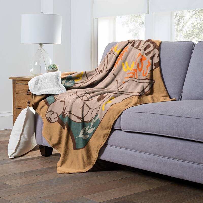 Pokemon Eevee in the Wild Mink Sherpa Throw Blanket
