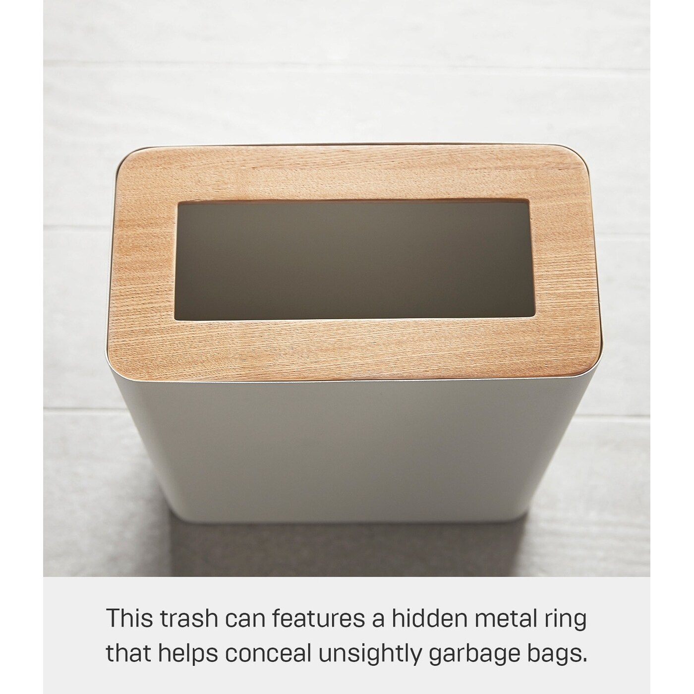 Yamazaki Home Trash Can - Two Styles, Steel & Wood