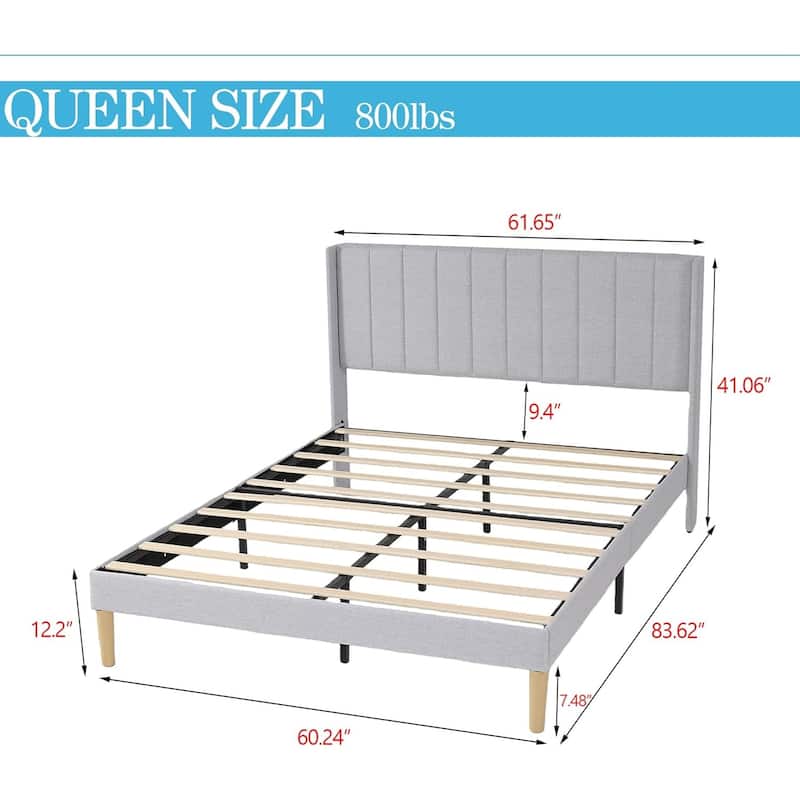 Alazyhome Upholstered Platform Bed Frame