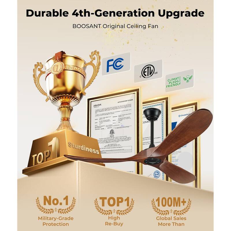 Large Size 8 pcs Blades Ceiling Fan With Dimmable LED