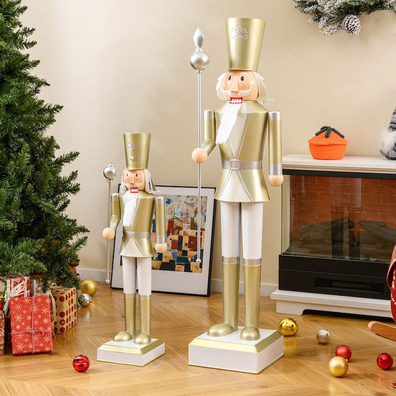 Costway 32.5” Christmas Nutcracker with High Hat & Beautiful Scepter, - See Details