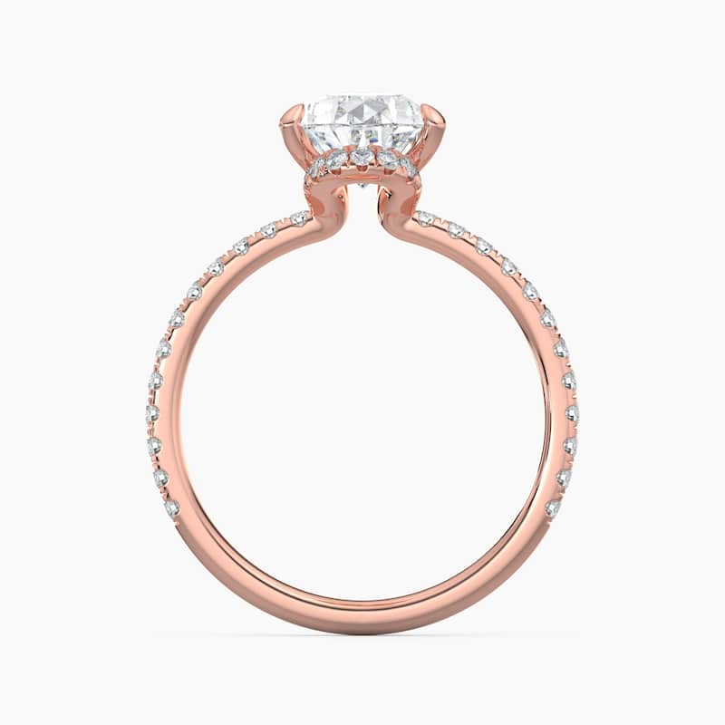 Auriya 14k Gold Pear Lab Grown Unique Loop Diamond Halo Engagement Ring 1.00 to 5.00 ct. tw. (F-G, VS)
