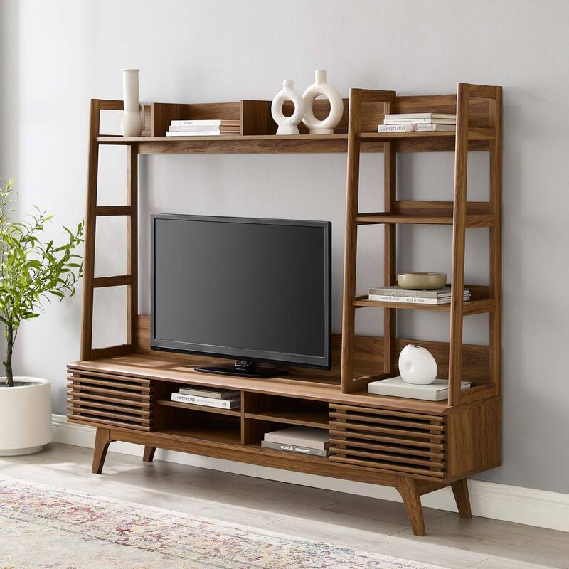 Render TV Stand Entertainment Center - Brown