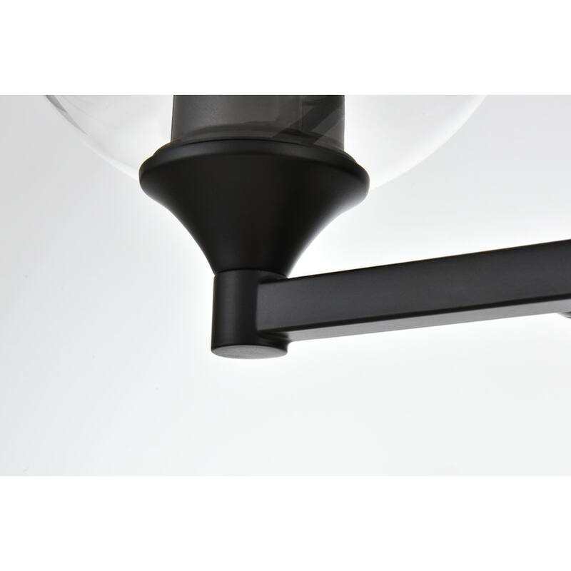 Felz 1 Light Black and Clear Bath Sconce