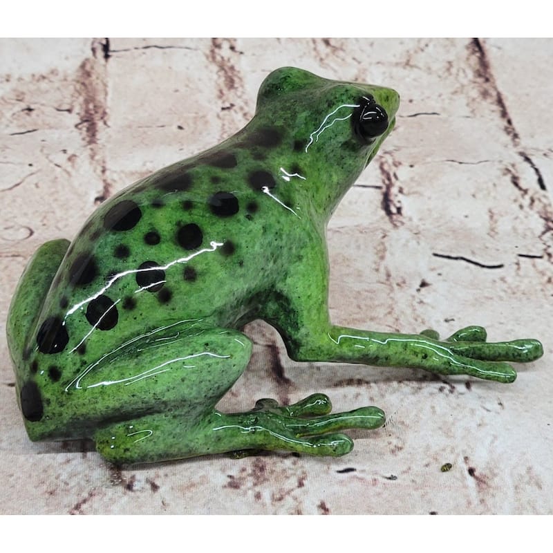 Bronze Metal Green Tree Frog Sculpture Figurine Signed Original Art Numbered
