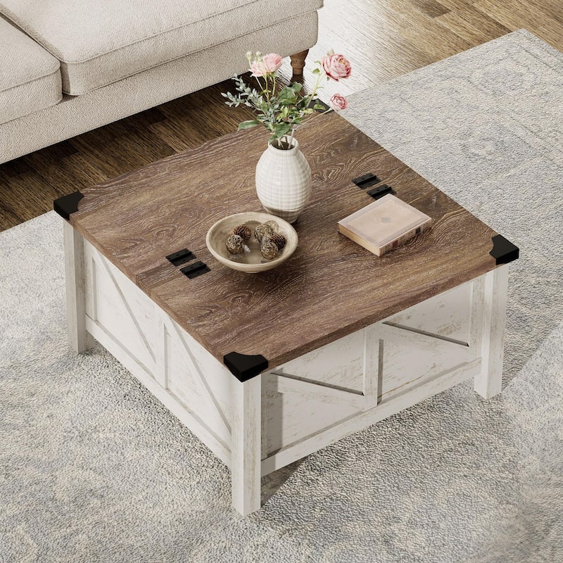 WAMPAT Modern Farmhouse Coffee Table