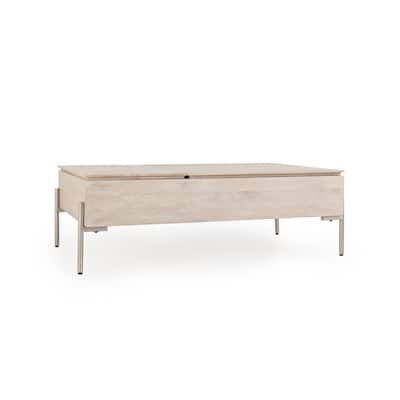 Classic Home Rocklin Mango Wood Lift Top Coffee Table in White