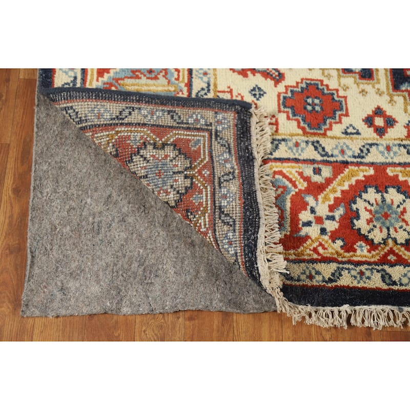 Navy Blue Viss Indian Area Rug Hand-Knotted Wool Carpet - 5'11" x 9'0"