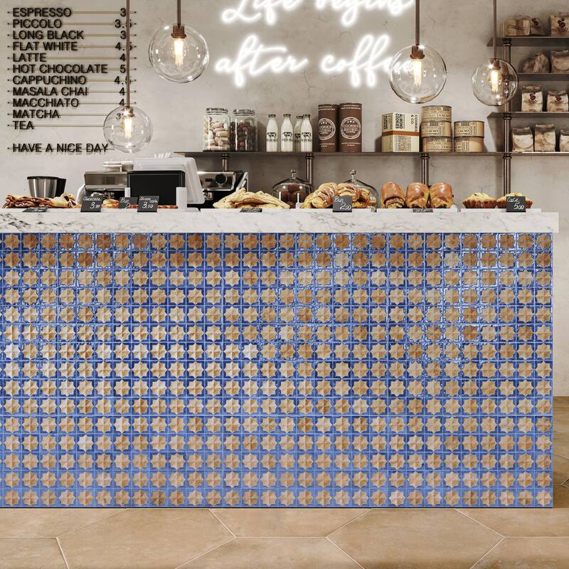 Merola Tile Tetuan Astre Terra Cobalt 12-1/8" x 21-7/8" Porcelain Wall Tile