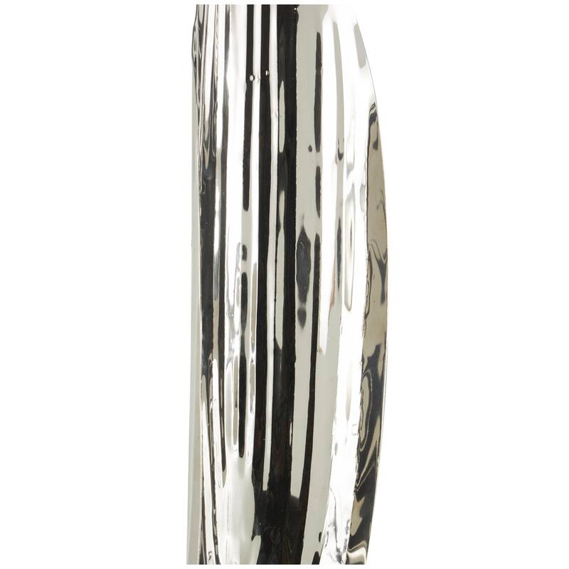 Stainless Steel Metal Leaf Wall Sconce with Hammered Design - Silver - Roche River Decor