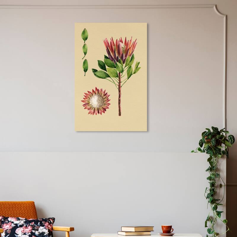 Wynwood Studio Canvas Floral and Botanical Flower and Leaves Red and Light Red Rustic Wall Art Canvas Print - 30 x 20