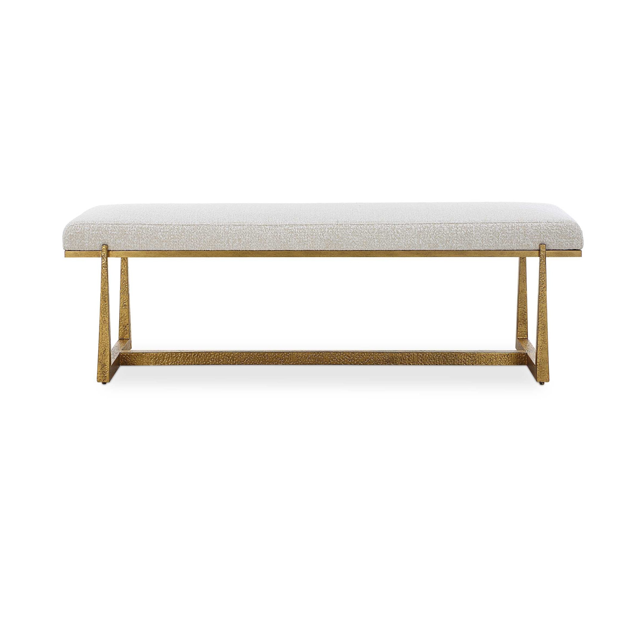 Uttermost Midas Antique Gold Bench