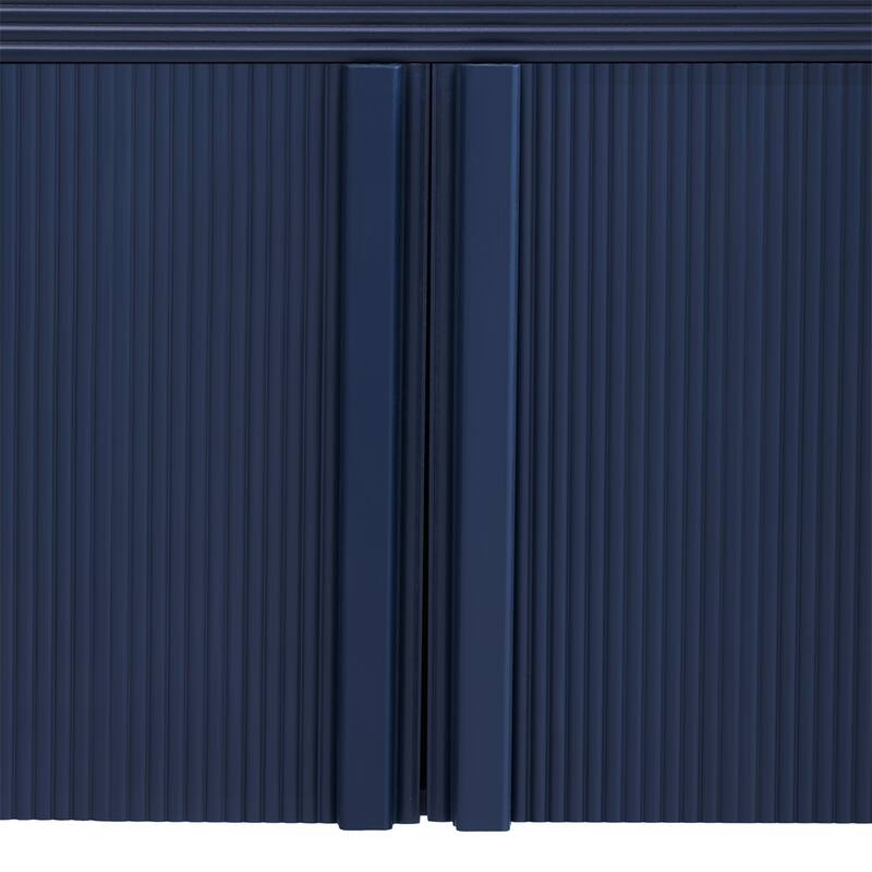 Striped Storage Cabinet with 4 Doors, Adjustable
