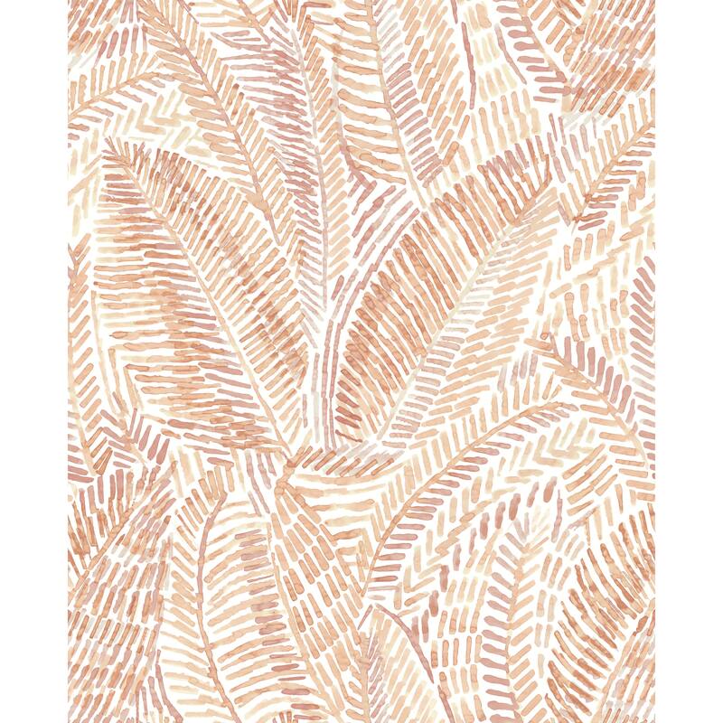 A-Street Prints Fildia Orange Botanical Wallpaper