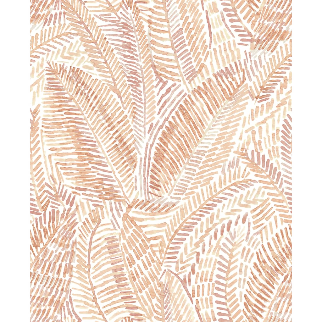 A-Street Prints Fildia Orange Botanical Wallpaper