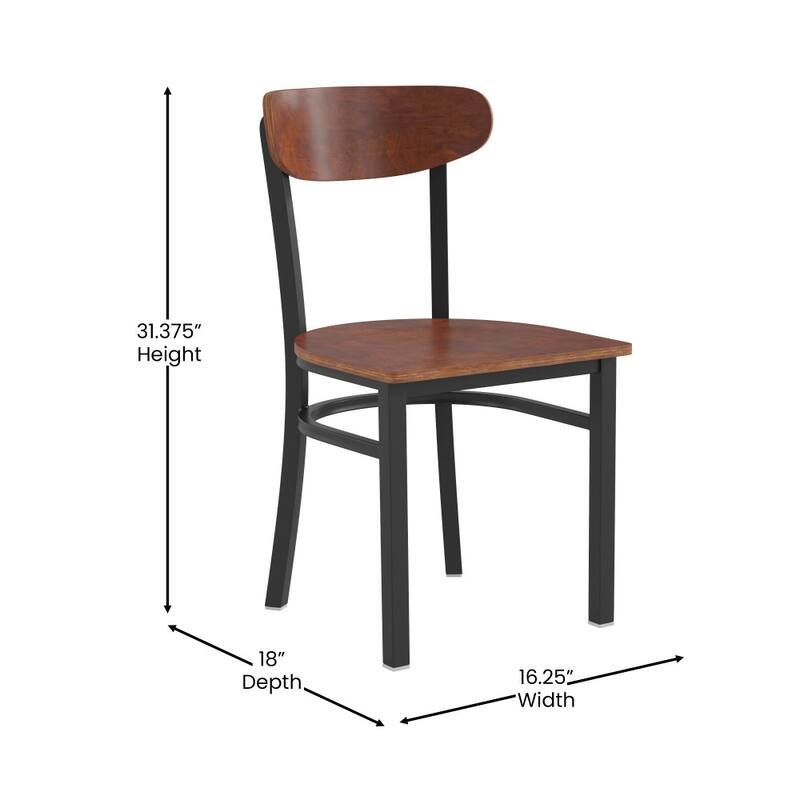 2PK Commercial Metal Dining Chairs with Boomerang Back