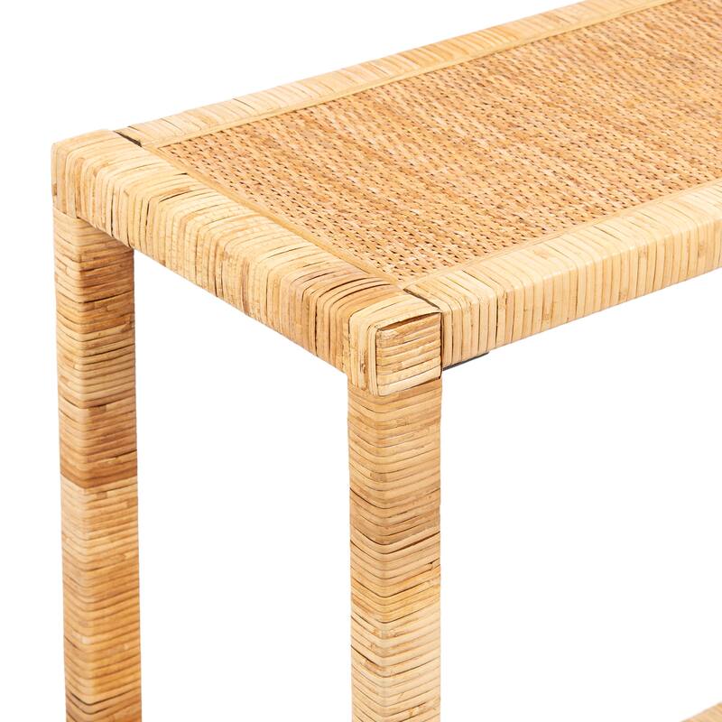 Kate and Laurel Raffina Rattan Console Table - 36x12x30