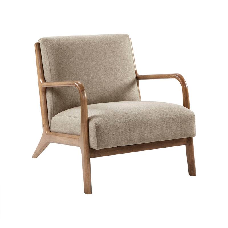 Roomfitters Mid-Century Lounge Chair with Solid Wood Frame, Upholstered Accent Seating, Living Room Chair