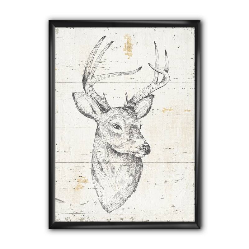 Designart "Deer Wild and Beautiful II" Wildlife Animal Framed Art Print